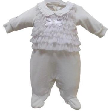 Imagem de Macacão Plush Luxo Bebê Menina Inverno Batizado Lessa B8898-Feminino