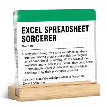 Imagem de Presentes engraçados de contador, decoração de mesa de escritório, presente para analista de dados, especialista, marketing, planilha, feiticeiro, placa acrílica, placa de mesa