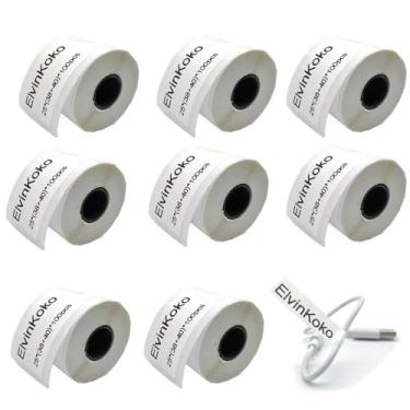 Imagem de 8Rolls M110 Etiquetas térmicas para etiquetas M221/M220/M120/M200 DP23 DP30 DP80 Adesivo impermeável P50 papel de etiqueta 25 * 38+40