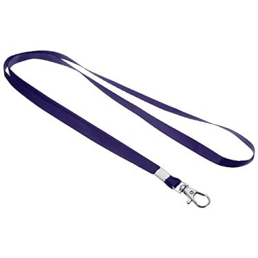 Imagem de PATIKIL Cordões de pescoço de 43 cm, pacote com 20 cordões de alça plana de 1,5 cm de largura com clipe de gancho giratório para crachás, porta-crachás, chaves de cartão de identificação, azul marinho