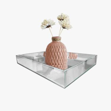 Imagem de Bandeja de Vidro Espelhada Quadrada 27x27 cm - A.J