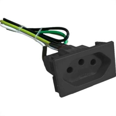 Imagem de Tomada De Painel Com Cabo Steck 20A. Preta - S8629