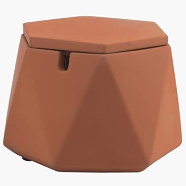 Imagem de FREELOVE Cinzeiro de concreto com tampa e cinzeiros de aço inoxidável para cigarros, bandeja de cinzeiro de cimento suporte para fumar interior sem fumaça ao ar livre à prova de vento pátio casa