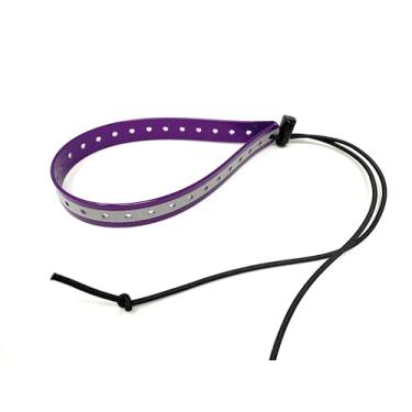 Imagem de Coleira eletrônica GPS de substituição com elástico ajustável, design de vários furos e fecho de alternância seguro para cães pequenos (roxo reflexivo, pescoço pequeno)