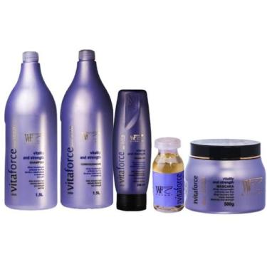 Imagem de Kit 5 Peças Cabelos com Queda Fragilizado Quebradiço Danificado Pós Pr