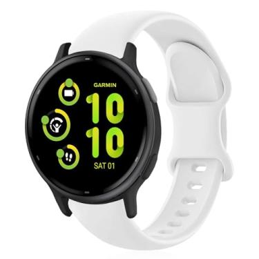 Imagem de Strisinho Pulseira esportiva compatível com Garmin Vivoactive 5/Vivoactive 3/Venu/Venu Sq/Venu 2 Plus, pulseira de silicone macio de 20 mm para Garmin Vivoactive 3 Music/Forerunner 245/645/165/55,