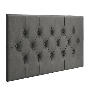 Imagem de Cabeceira Capitone Modulada Suspensa Embutida Parede Estofada Macia Suede Cama Box Casal Quarto 0.90 (Cinza)