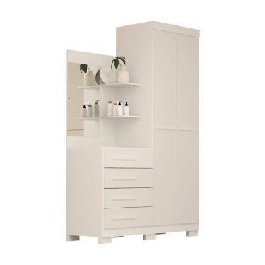 Imagem de Guarda Roupa Solteiro Grécia 2 Portas 100% Mdf Linhamobília Branco Rosa Azul Lilás