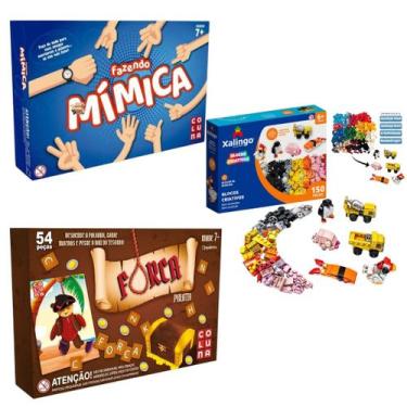 Imagem de kit Jogos Educativos Mimica, Forca Pirata e Bloco Criativo - coluna