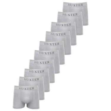 Imagem de Kit 10 Cuecas Masculinas Boxer Microfibra Huxter , Cinza, GG