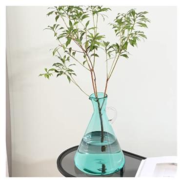 Imagem de Vaso Novo moderno, simples, decoração de vaso de vidro de alta qualidade, arranjo de flores de sala de estar, cuidados com água transparente, decoração de luxo leve Vaso de flores(Grande)