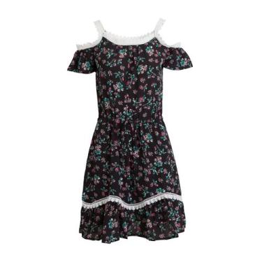 Imagem de Vestido Feminino Ciganinha Estampado Floral com Detalhes em Renda e El