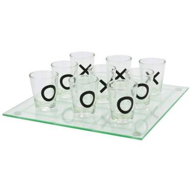 Imagem de Jogo da Velha Com Tabuleiro de Vidro Com 9 Copos