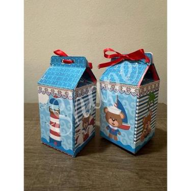 Imagem de Kit 10 caixas Milk personalizados Urso marinheiro 2 - Ursinho - Shape 