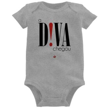Imagem de Body Bebê A Diva Chegou - Foca na Moda, Cinza, G