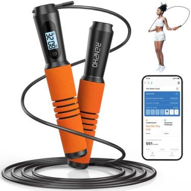 Imagem de Jump Rope RENPHO com Counter Fitness Skipping Rope Orange