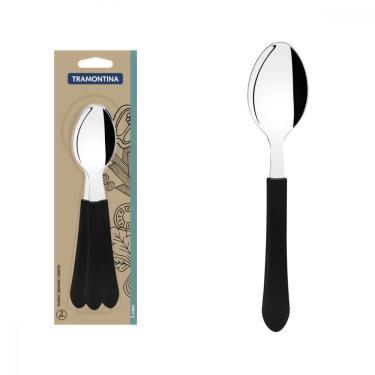 Imagem de Conjunto de Colheres de Mesa Tramontina Leme Preto 3 Peças