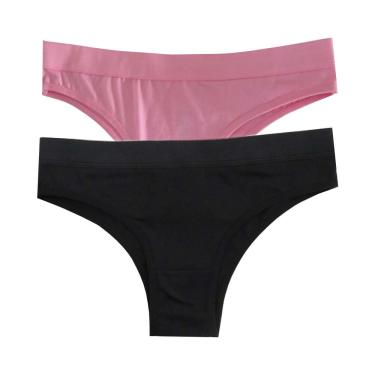 Imagem de CONJUNTO C/2 CALCINHAS BASIC+ 6384 - ROSA ANTIGO / PRETO - M