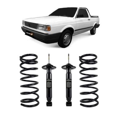 Imagem de Amortecedor Reforçados Traseiros + Mola Gnv Saveiro Quadrada