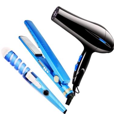 Imagem de Kit Prancha Chapinha Nano Titanium + Secador Profissional Potente + Modelador De Cachos Spiral Voltagem 220v