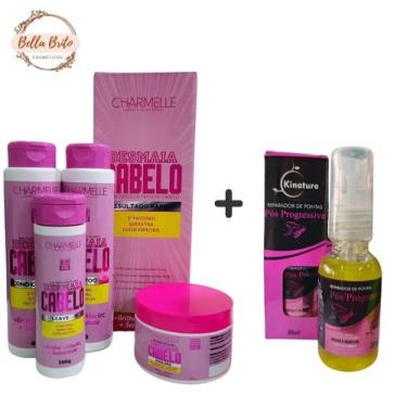 Imagem de Kit liso perfeito c/ kit desmaia cabelo e óleo reparador de pontas pós