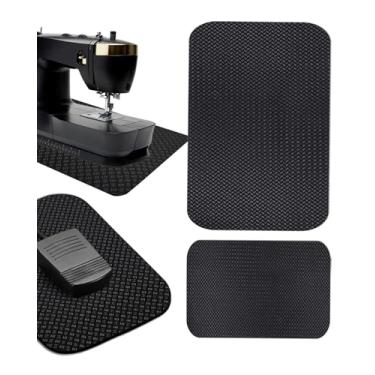 Imagem de 2 peças de tapete de costura, tapete de costura de pedal, redutor de vibrações, tapete de máquina de costura de ruído, acessórios de máquina antiderrapante para acolchoado (38 x 50 cm e 23 x 35 cm)