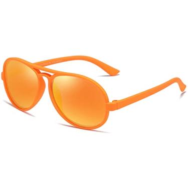 Imagem de Óculos de sol infantil infantil polarizado aviador para meninos e meninas de 0 a 4 anos, Laranja | Laranja Revo