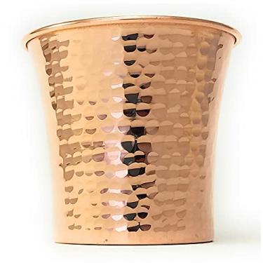 Imagem de DEDE Copper - Série 2021 CC (590 ml) - Copos de bebida super pesados feitos à mão ou para servir bebidas frias e canecas de coquetel, copos de cobre sólido puro e sem revestimento feito à mão (martelado)