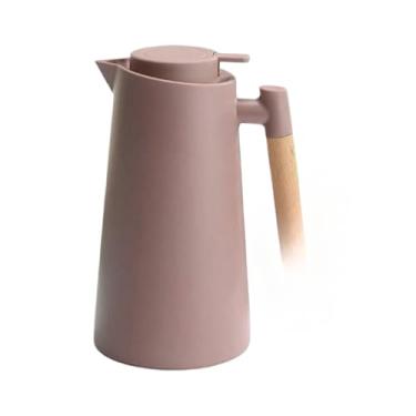 Imagem de Garrafa Térmica Termometro Digital 1L Café Chá Nórdica Com Cabo Madeira(Caqui)