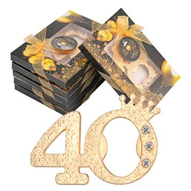 Imagem de KaGrbves Pacotes Com 50 E 40 Abridores De Garrafas Para Lembrancinhas Festa 40º Aniversário, Presentes Ou Lembranças Convidados, Aniversário Casamento, Decorações Temática Dourada Preta (40)