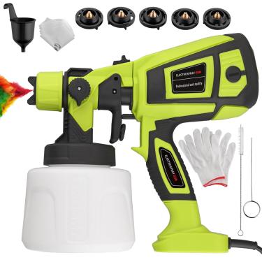 Imagem de JiGiU Pulverizador De Tinta, Pistola De Pintura Elétrica De 700 W, Pistola De Pintura Hvlp Com 5 Bicos E 3 Padrões, Pulverizadores De Tinta De 1400 Ml, Pistola De Pintura Fácil De Limpar Para Móvei