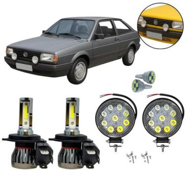 Imagem de Kit Farol Auxiliar + 2 Lâmpada Ultra Led Y3 H4 Gol Quadrado - LUXLED