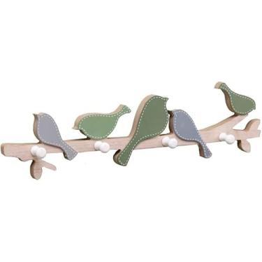 Imagem de Cabide Infantil Com Ganchos Montados Na Parede, Instalação De Quarto Infantil Gancho De Madeira Para Pregos, Cabide Decorativo De Entrada Para Roupas, Chapéus, Toalhas E Roupões De Banho