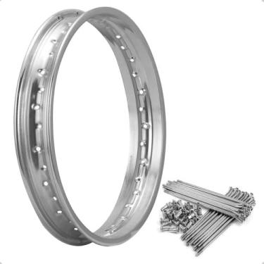 Imagem de Aro 17 Traseiro 17x2.15 Bros 125 150 160 Tambor Raios 4mm