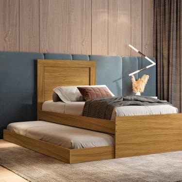 Imagem de Bicama Solteiro Moderno para Quarto Luara Marrom