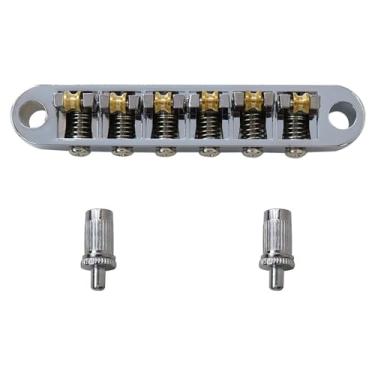 Imagem de Ponte Tune-O-Matic prateada atualizada com selas de rolo adequadas para Epiphone Les Paul SG ES Dot da Enormous Tunes