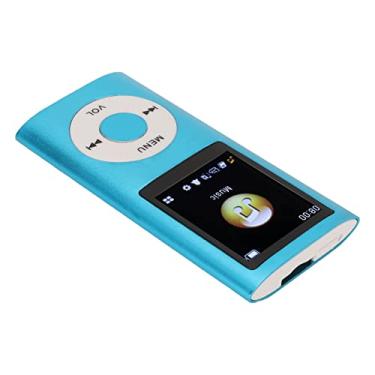 Imagem de MP3 Player elegante multifuncional som sem perdas tela LCD fina 1,8 polegadas leitor de música MP3 portátil para entusiastas ao ar livre liga de alumínio premium (azul)