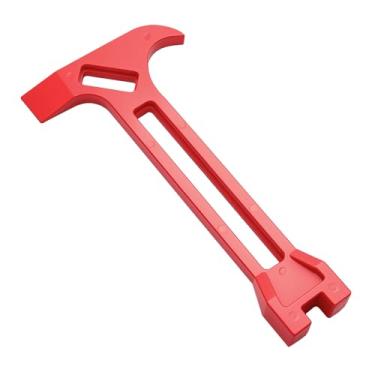 Imagem de Ferramenta de emergência 4 em 1 – chave de desligamento a gás e água, barra de pressão sem faíscas, sobrevivência a terremotos – projetada para bombeiros, liga resistente (vermelha)