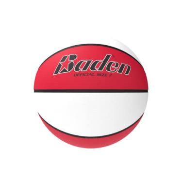 Imagem de Baden Bola de basquete de borracha oficial, vermelho/branco, 72,5 cm