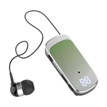 Imagem de Fone de ouvido retrátil sem fio, fone de ouvido estéreo V5.2, fones de ouvido executivos, clipe para fones de ouvido, compatível com smartphones, tablet, tablet, PC, laptop (verde gradiente)