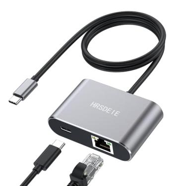 Imagem de Adaptador USB C Gigabit Ethernet com porta de carregamento de 60 W, Ethernet de 1000 Mbps para tipo C, adaptador de rede LAN Thunderbolt 3 para RJ45 com entrega de energia para MacBook Pro, Mac