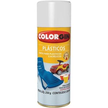 Imagem de Tinta Spray para Plástico 350ml Branco Fosco - 1520 - COLORGIN - Sherw