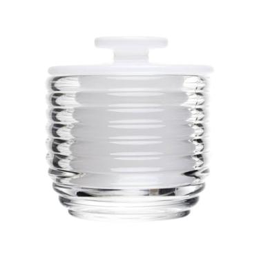 Imagem de LYOR - Manteigueira Francesa de Vidro Colméia Branca 9,5cm x 9,5cm x 8cm