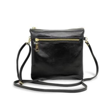 Imagem de Bolsa Transversal de Couro Feminina Modelo Elisa - Relicário (Preto)