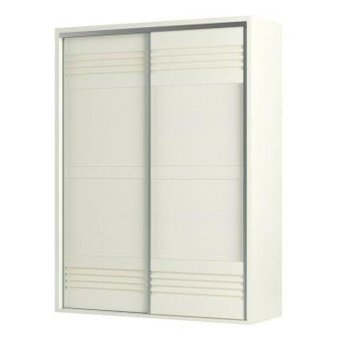 Imagem de Guarda Roupa Solteiro 179Cm 2 Portas De Correr 100% Mdf Tw601 Off White