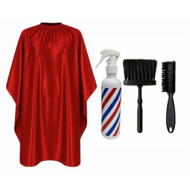 Imagem de Kit Barbeiro Capa Para Corte Espanador Borrifador Escovinha - Barbersh