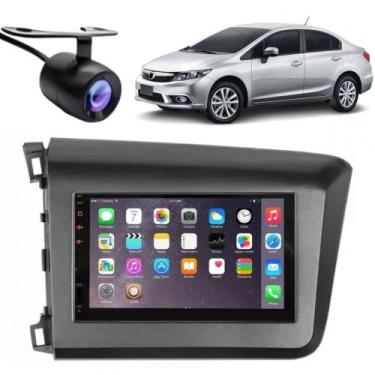 Imagem de Central Multimídia 2 Din Mp5 Honda New Civic Câmera Moldura Tela Grafi