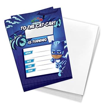 Imagem de Desert Cactus PJ Masks Convites Meninos Meninas Crianças Festa Convites Cartões 10 Contagem Com Envelopes Feliz Aniversário (Estilo C)