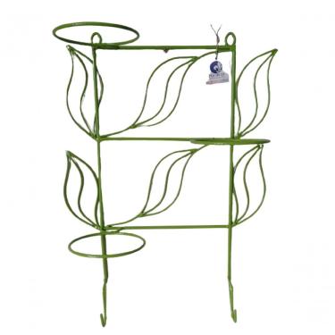 Imagem de Suporte Ferro Para Plantas Folhas Para 3 Vasos E 2 Ganchos