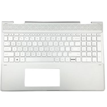 Imagem de HJPMTS Nova capa para notebook com teclado, retroiluminado, tamanho 39.6 cm, prata de substituição para HP Envy X360 15-CN 15M-CN0011DX L20746-001 609939-001 L32767-001